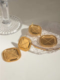 18K Gold-Plated Stainless Steel Square Earrings - Trendsi - Flyclothing LLC