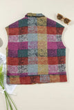 Plaid Zip Up Collared Neck Vest Coat - Trendsi - Flyclothing LLC