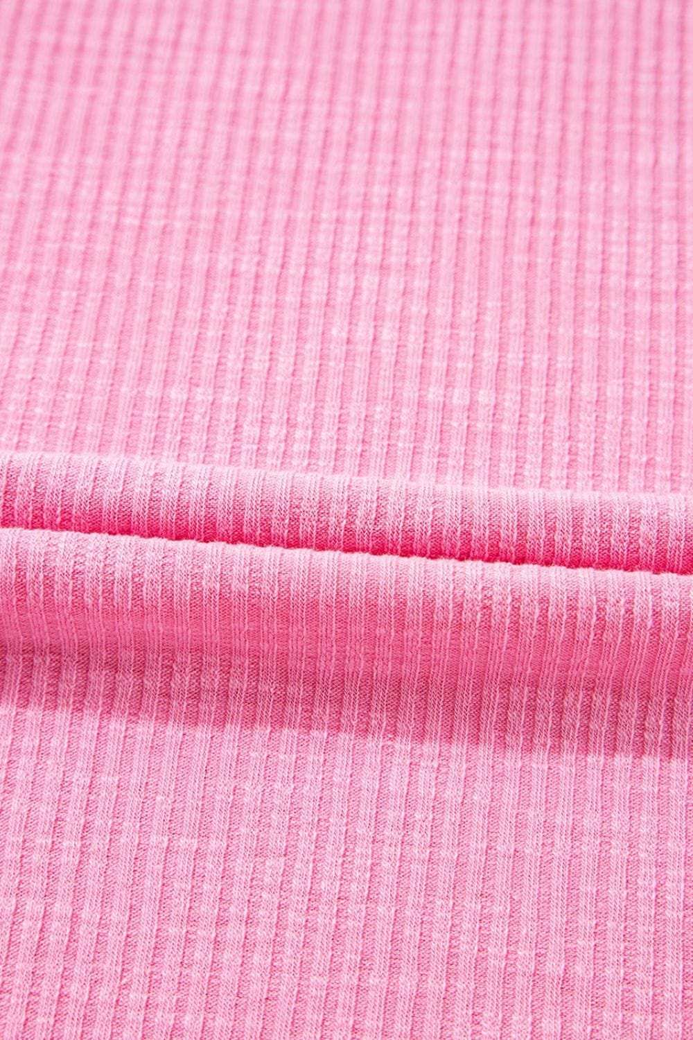 Striped Ruffle Flutter Sleeve Ribbed Blouse - Trendsi - Flyclothing LLC