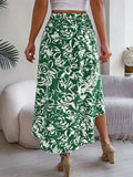 High-Low Printed High Waist Skirt - Trendsi - Flyclothing LLC