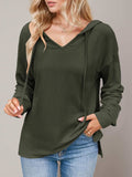 Double Take Drawstring Dropped Shoulder Long Sleeve Hoodie - Trendsi - Flyclothing LLC