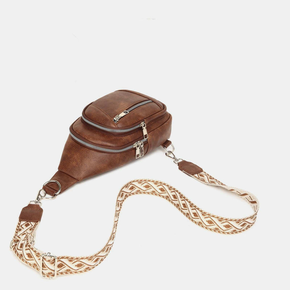 PU Leather Crossbody Bag with Two Detachable Strap - Trendsi - Flyclothing LLC