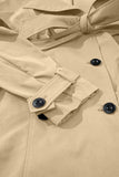 Collared Neck Tie Waist Buttoned Long Sleeve Trench Coat - Trendsi - Flyclothing LLC