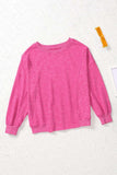 Round Neck Long Sleeve Sweatshirt - Trendsi - Flyclothing LLC