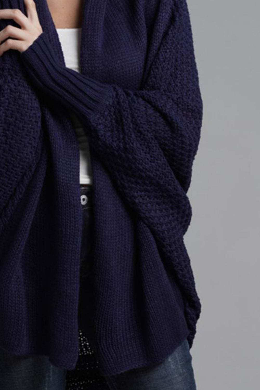 Open Front Batwing Sleeve Cardigan - Trendsi - Flyclothing LLC