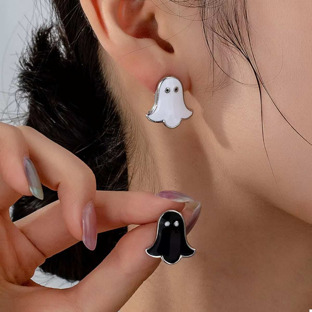 2 Pair Halloween Ghost Stud Earrings - Trendsi - Flyclothing LLC