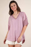 VERY J Oversized Contrast Knit Comfy Casual Top - Trendsi - Flyclothing LLC