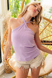 BiBi Baby Rib Knit Cross Neck Banded Top - Trendsi - Flyclothing LLC