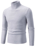 Men's Turtleneck Long Sleeve Ribbed Sweater - Trendsi - Flyclothing LLC