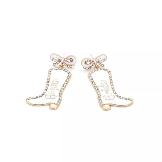 Cowgirl Boot Dangle Earrings with Bow - Trendsi - Flyclothing LLC