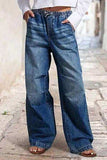 Drawstring Waist Wide Leg Shirred Jeans - Trendsi - Flyclothing LLC