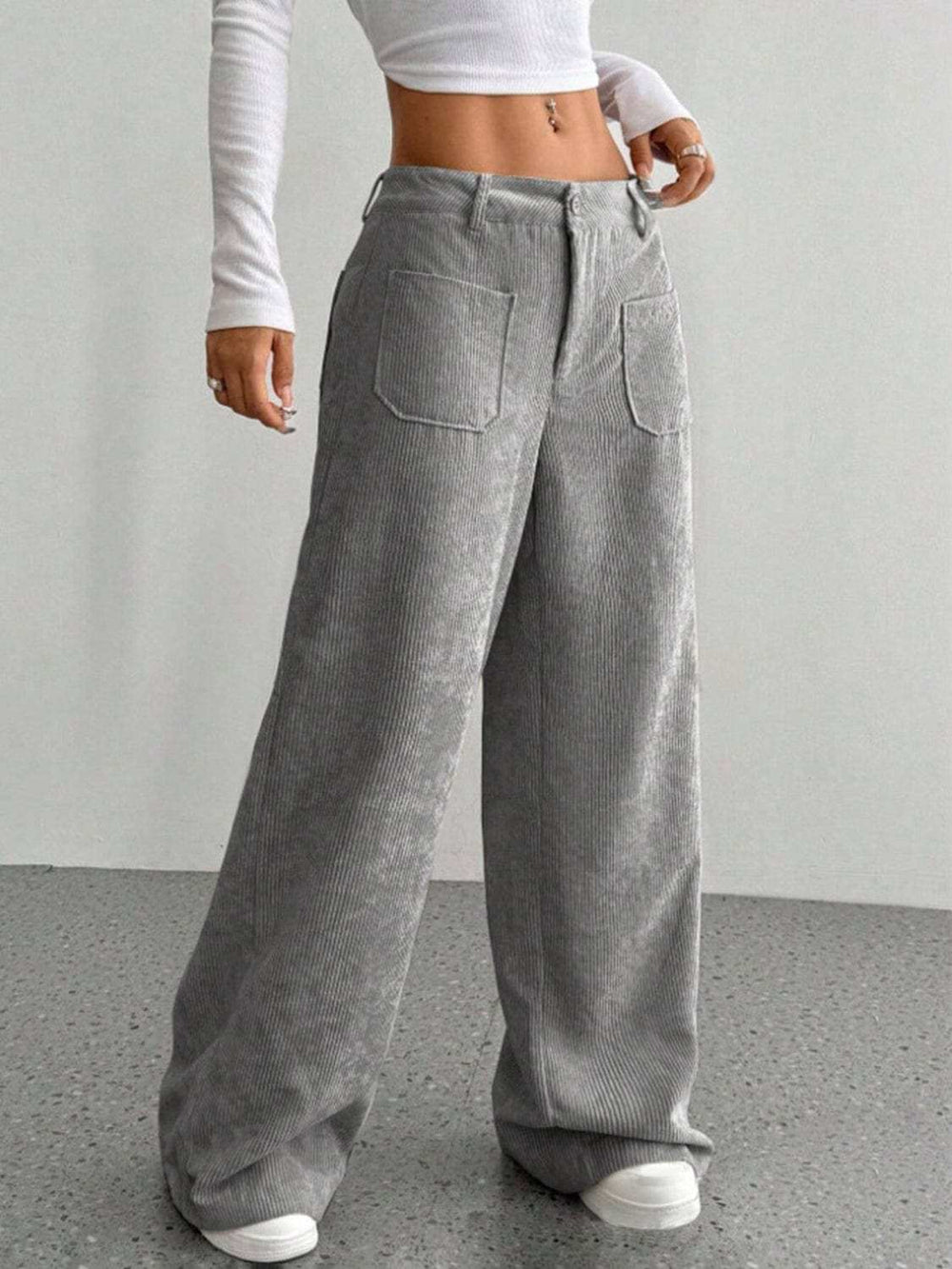 Wide Leg Pants with Pockets - Trendsi - Flyclothing LLC