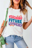 Letter Graphic Round Neck Short Sleeve T-Shirt - Trendsi - Flyclothing LLC