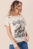 BiBi Cotton Slub Laser Top American Cow Boy Graphic - Trendsi - Flyclothing LLC