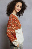 POL Contrast Patchwork Round Neck Long Sleeve Top - Trendsi - Flyclothing LLC