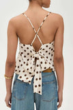 Crisscross Ruffled Hem Polka Dot Cami - Trendsi - Flyclothing LLC