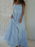 Tiered Maxi Cami Dress with Ruffled Hem - Trendsi - Flyclothing LLC