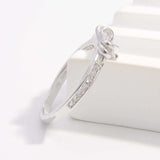 925 Sterling Silver Inlaid Zircon Bow Ring - Trendsi - Flyclothing LLC