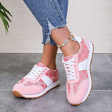 Contrast Round Toe Flat Sneakers - Trendsi - Flyclothing LLC