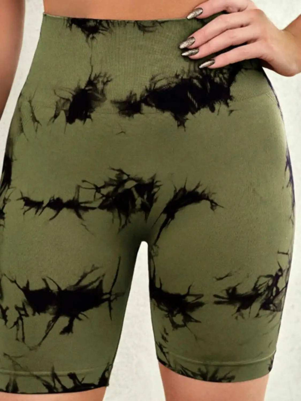 Tie-Dye High Waist Active Shorts - Trendsi - Flyclothing LLC