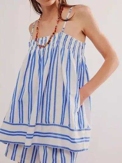 Smocked Square Neck Cami and Shorts Set - Trendsi - Flyclothing LLC