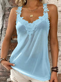Full Size Lace Detail V-Neck Tank - Trendsi - Flyclothing LLC