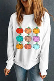 Pumpkin Graphic Long Sleeve Sweatshirt - Trendsi - Flyclothing LLC