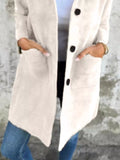 Full Size Button-Down Long Sleeve Longline Coat Plus Size - Trendsi - Flyclothing LLC