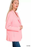 Zenana Woven Long Sleeve Blazer With Lining - Trendsi - Flyclothing LLC