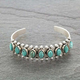 Artificial Turquoise Alloy Open Bracelet - Trendsi - Flyclothing LLC