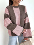 Color Block Long Sleeve Sweater - Trendsi - Flyclothing LLC