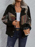 Embroidered Collared Neck Snap Down Jacket - Trendsi - Flyclothing LLC