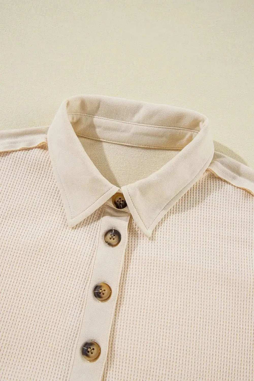 Half Button Long Sleeve Top - Trendsi - Flyclothing LLC