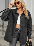 Removable Hood Button Up Long Sleeve Denim Jacket - Trendsi - Flyclothing LLC