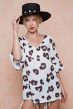 BiBi Leopard Printed V Neck Woven Top with Ruffled - Trendsi - Flyclothing LLC