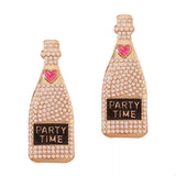Champagne Bottle Pearl Earrings - Trendsi - Flyclothing LLC
