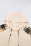 Drawstring Plaid Long Sleeve Hoodie - Trendsi - Flyclothing LLC