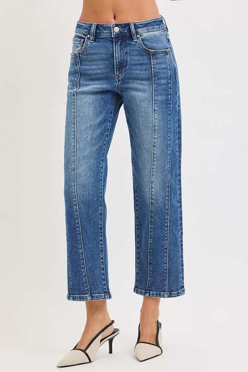 RISEN High Rise Crop Straight Jeans - Trendsi - Flyclothing LLC