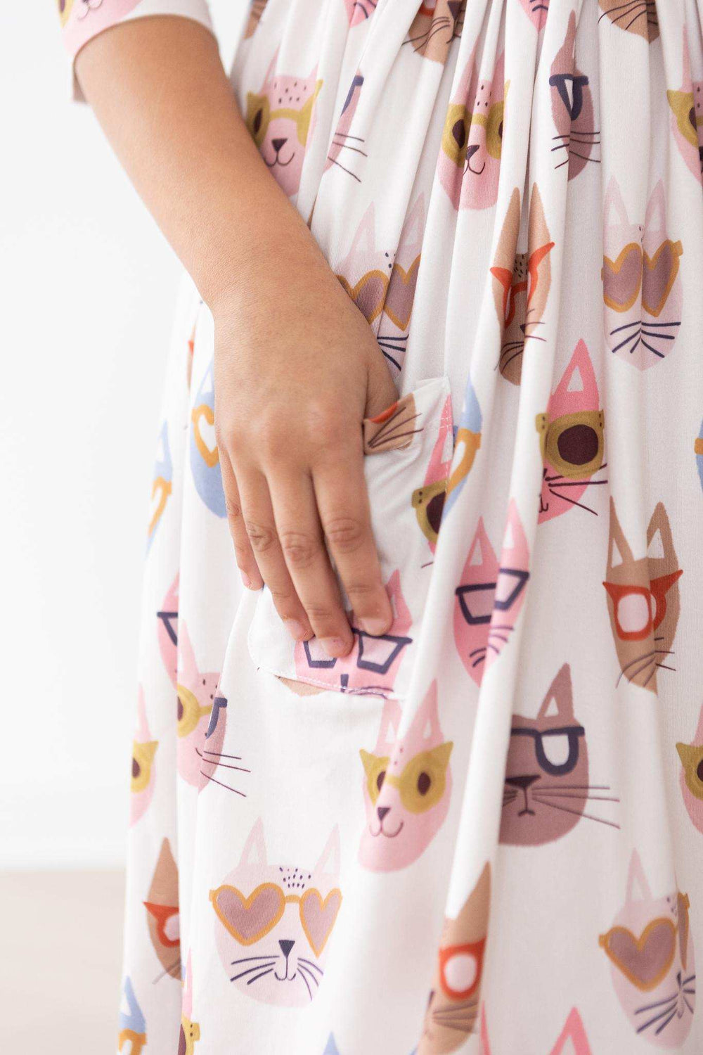 Cattitude 3/4 Sleeve Pocket Twirl Dress - Mila & Rose ® - Flyclothing LLC