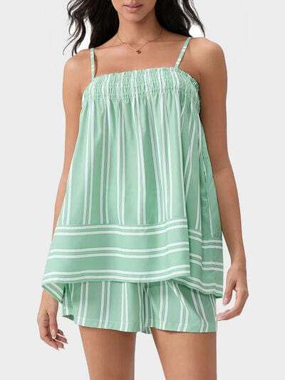 Smocked Square Neck Cami and Shorts Set - Trendsi - Flyclothing LLC