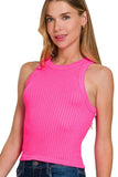 Zenana Seamless Ribbed Crop Tank - Trendsi - Flyclothing LLC