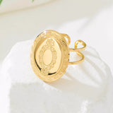 18K Gold-Plated Open Engraved Ring - Trendsi - Flyclothing LLC
