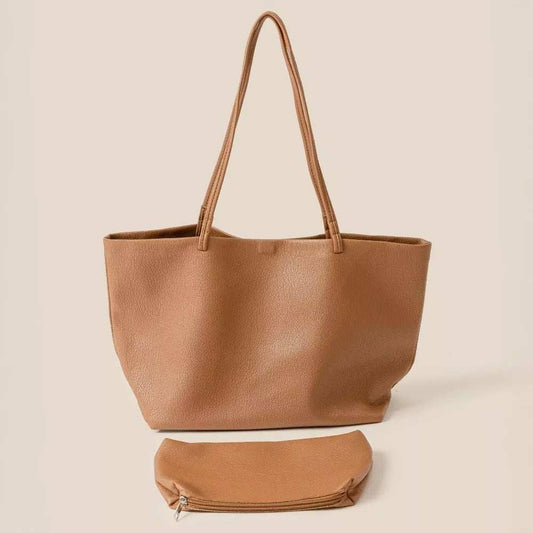 Fame Soft Solid Color Tote Bag - Trendsi - Flyclothing LLC