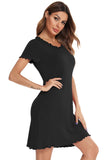 Round Neck Short Sleeve Lounge Dress - Trendsi - Flyclothing LLC
