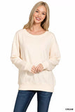 Zenana Fleece Boat Neck Sweatshirt - Trendsi - Flyclothing LLC