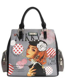 Nicole Lee USA Eco-Leather Handbag with Side Pockets - Trendsi - Flyclothing LLC