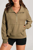 Half Zip Long Sleeve Sweatshirt - Trendsi - Flyclothing LLC