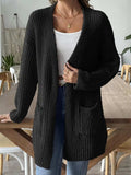 Open Front Long Sleeve Cardigan - Trendsi - Flyclothing LLC
