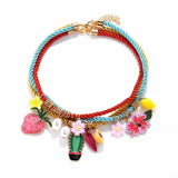 3 Piece Colorful Rope Charm Necklace - Trendsi - Flyclothing LLC