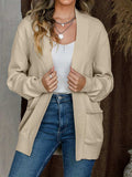 Open Front Long Sleeve Sweater Cardigan - Trendsi - Flyclothing LLC